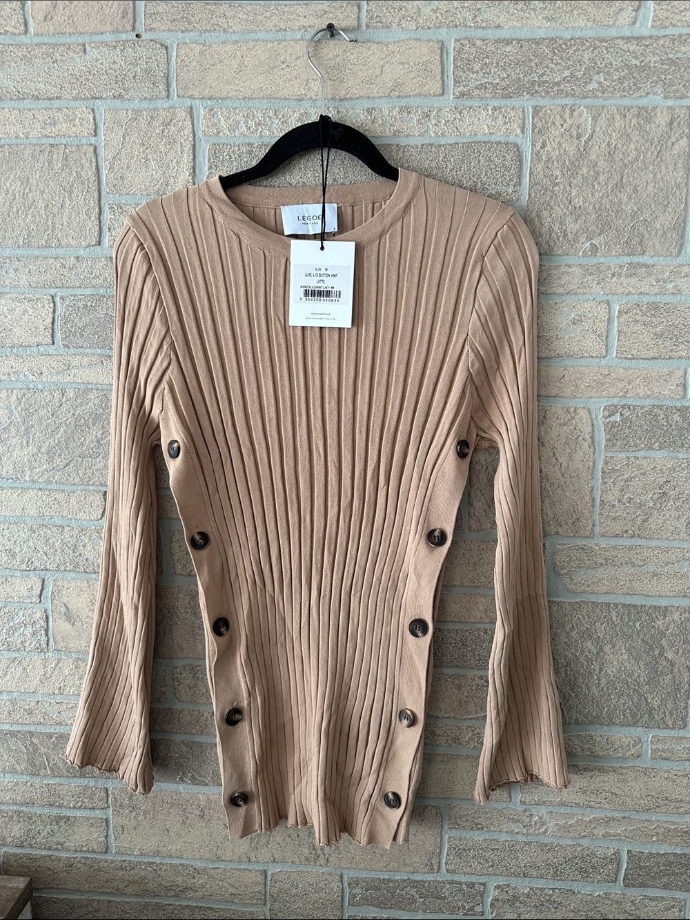 NWT Legoe Heritage // Luxe Button Knit Latte Maternity Sweater (Sz M Stretch